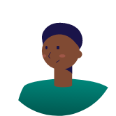 Avatar cheveux noirs, couleur de peau foncée